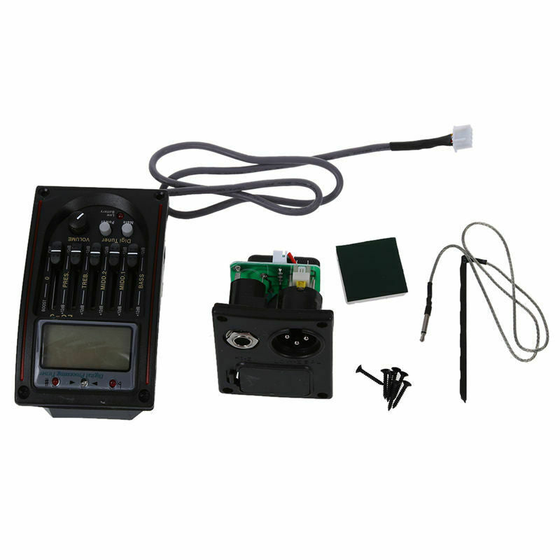 Acoustic 5-Band EQ Equalizer Guitar Preamp Piezo Pickup LCD Tuner