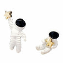4X(Temperament Simple Personality Star Astronaut Pin Simple Korean EarringsE4J2)