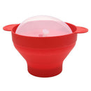 Microwave Popcorn Popper Collapsible Silicone Bowl with Lid and Handles(Red W4J7