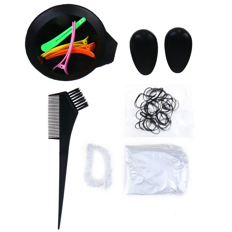 11pcs Hair Dye Coloring Kit Professional Hairdressing Brushes Bowl Combo Sal Gw