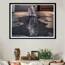 1*5D Reflection Tiger Diamond Painting Embroidered DIY Cross Stitch N8M5