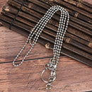 Double Layer Long Metal Hipster Jean Belt Keychain Ring Clip Key Chain Punk Gw