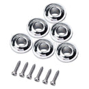 6Pcs Chrome Guitar Machine Head Tuning Peg Key Tuner Bushings Ferrules Parts