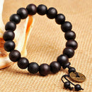 Men's Wood Buddha Buddhist Prayer Beads Tibet Mala Charm Lucky Wrist Bracelet FT