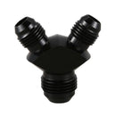 AN8 To AN6 X 2 Aluminium Y Block Adapter Fittings Parallel Exit