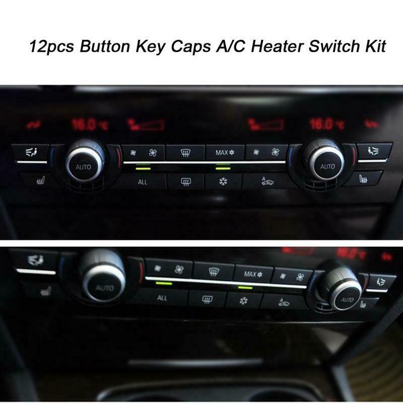 12Pcs Car Auto Air Conditional Button Key Caps A/C Heater Switch Kit Car-St H1P7