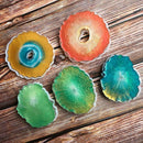 5Pcs Coaster Making Mold Crystal Epoxy Irregular Round Cup Mat Silicone Mould