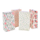 4pcs Flower Floral Paper Xmas Party Holiday Cookies Gift Bag Holder + Sticker3C
