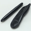 1PCS Crocodile Mini Space Pen Lacquered Black with Machined Lines Cased Gif U7V3