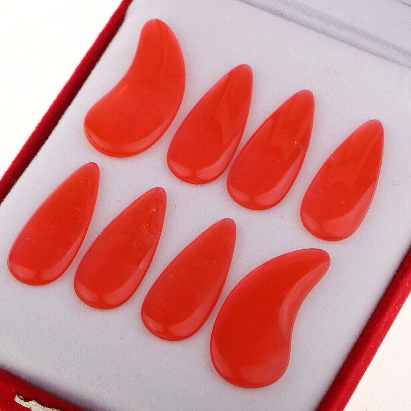 8 pcs Groove Guzheng Finger Picks Fingernails for Kids Children Small Red
