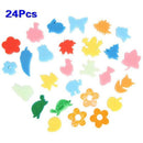 24pcs Colorful Different Shapes Kids Children Crafting Painting Sponge DIY  T2S8
