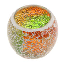 Wedding Party Mosaic Amber Glass Candle Holder Tea Light Candelabra Bowl