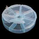 Portable Organizer Pill Round Box 7 Slot Health Pill Box Case Medicine Drug A