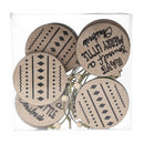 12pcs Christmas Wood Pendant Cartoon Desktop Ornament Home Decor (Ball) A