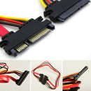 7+15 Pin M/F Serial ATA SATA Data Power Extension Cable Copper Lead 30CM/0.98FT
