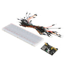 Experiment Breadboard Circuit Board + Power Supply Module + Jumper Cables