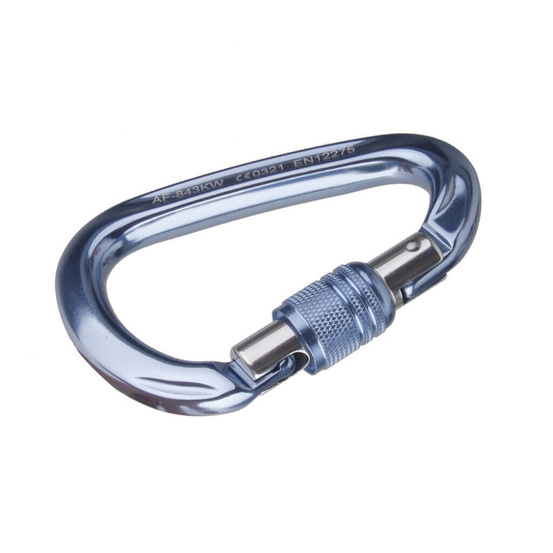 Screw Locking Mountaineering Climbing Carabiner 28KN - Light Blue