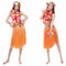 5Pcs New Hawaii Hula Skirt Set Handmade Grass Skirts Orange F6W1