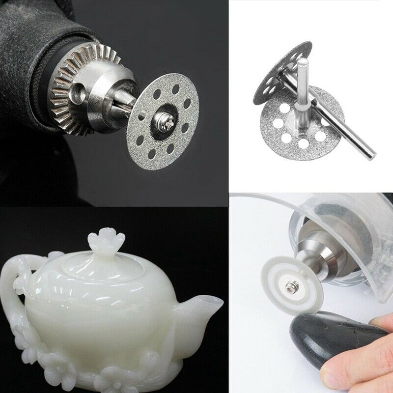 20Pcs Diamond Cutting Wheel(22Mm)with 4Pcs 402 Mandrel(3Mm)and Screwdriver
