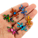 10 Pc Mixed Random Color Charms Connectors Gecko House Lizard DIY Jewelry Making
