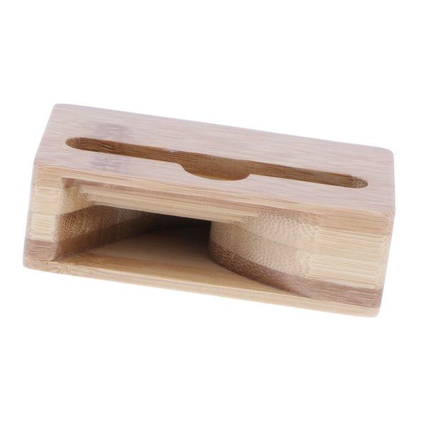 Sound Amplifier Speaker Stand Desk Sound Wooden Holder Beige
