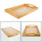 39*25cm Solid Bamboo Flat Tea Tray Coffee Food Drink Serving Table With  EZV
