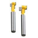 2pcs t-slot router bit for 3/8 "& 1/2" hex, 1/4 "shank milling cutter tool