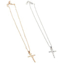 2 Pcs Jewelry Models Clavicle Chain Necklace Cross Jesus Christ