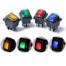 4pcs 6 Pin On/Off/On 3 Position Rocker Power Switch With Backlight