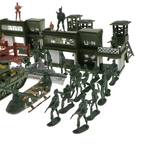 130 Pieces WWII  Men Playset 5cm Soldier Action Figures With Accessories