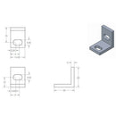 Single Universal L Brackets L-Shaped Cast Aluminum Support Angle Bracket