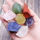 Natural 7 Chakra Rough Crystal Reiki Healing Set Selenite Plasterboard New