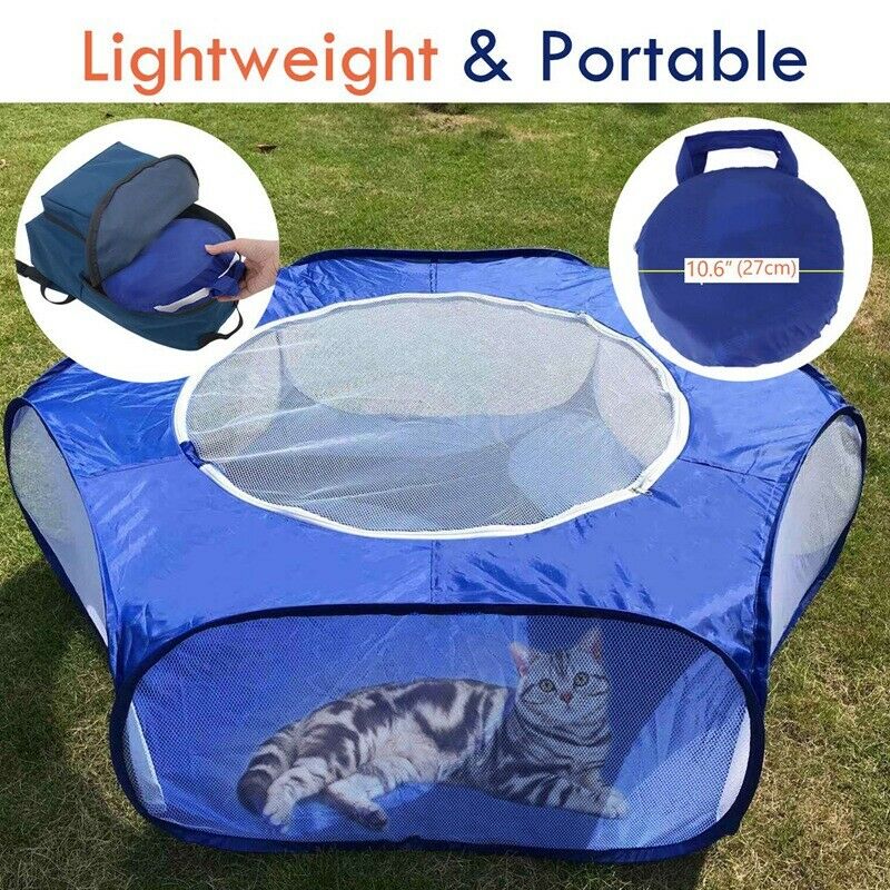 Small Animals Playpen Breathable & Waterproof Small Pet Cage Tent with Zipp E8E3
