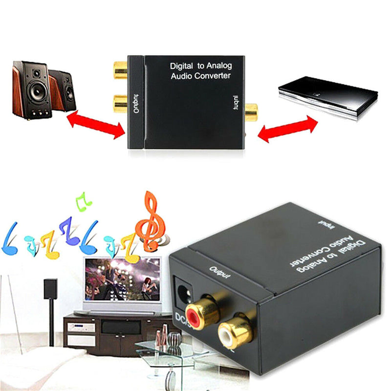 Coaxial or Toslink Digital to Analog Audio Converter Adapter L/R Audio Switching