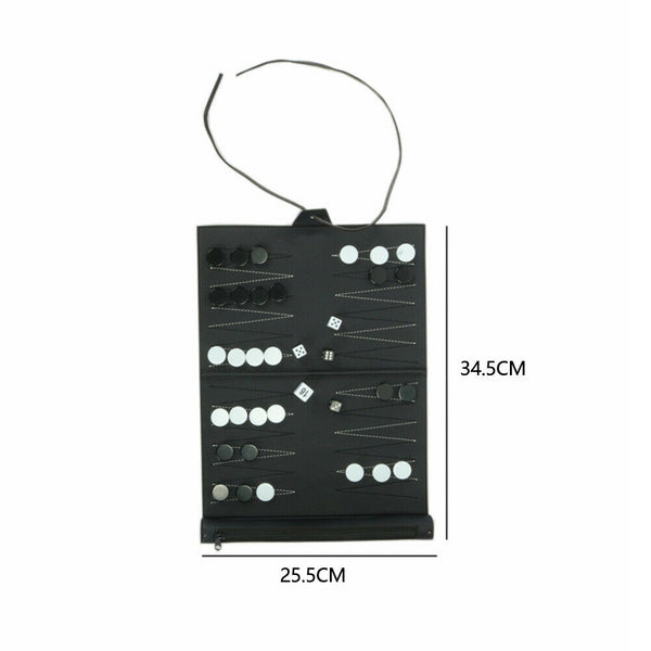 Foldable Games Durable Backgammon Chess Board Portable Magnificent PU Leather