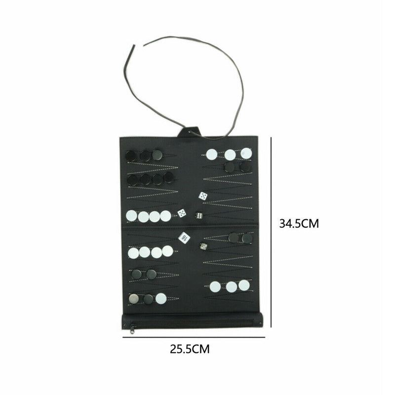 Foldable Games Durable Backgammon Chess Board Portable Magnificent PU Leather