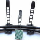 20Pcs Black Sticky Adjustable Wire Ties Cable Clips Clamp Plastic Self Adhe Y7H3