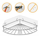 Corner Shelf Bathroom Adhesive Shower Caddy Basket Wall Mounted Storage Org O3U9
