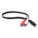 1/8 3.5mm Stereo Female to 2 Male RCA Jack Adapter LJX Audio Y Cable Splitter LJ
