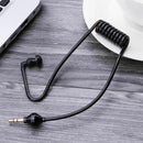 Single Listening 3.5mm Earphone Coiled Cables Mono Function Earpiece In Ear