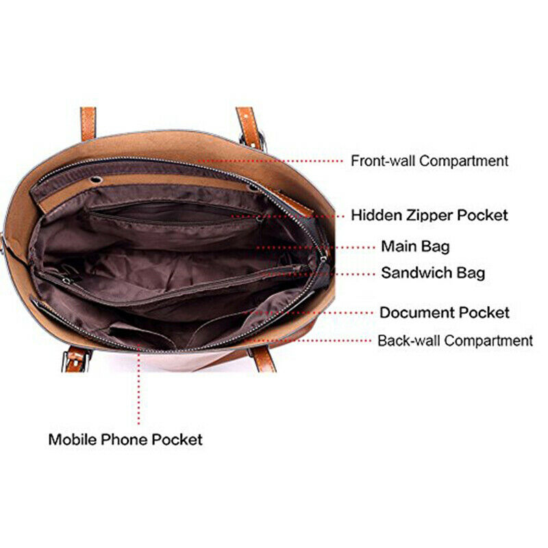 Women's Handbags PU Tote Large Capacity Shopping Bags Top-Handle Bags Fashi R2F6