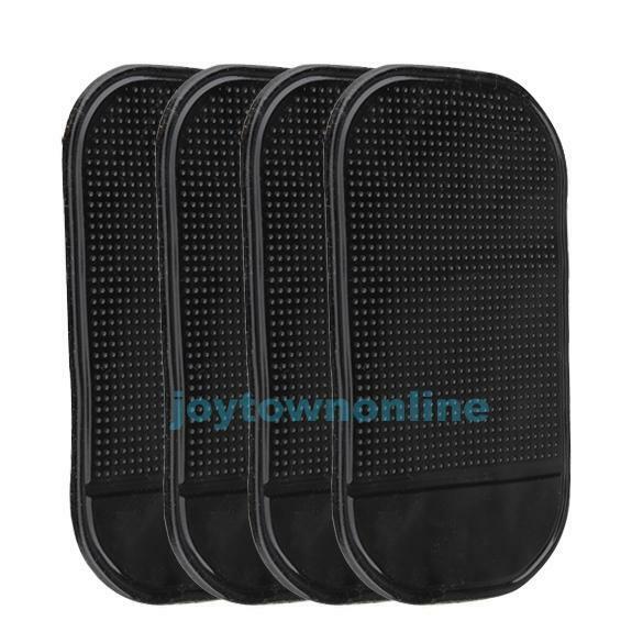 4Pcs Black Car Dashboard Magic Sticky Pad Anti-Slip Mat Grip Phone Key Holder