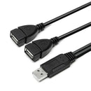 1-to-2 USB 2.0 Y Splitter Cable USB 2.0 Type A Male to 2 USB A Female Converter