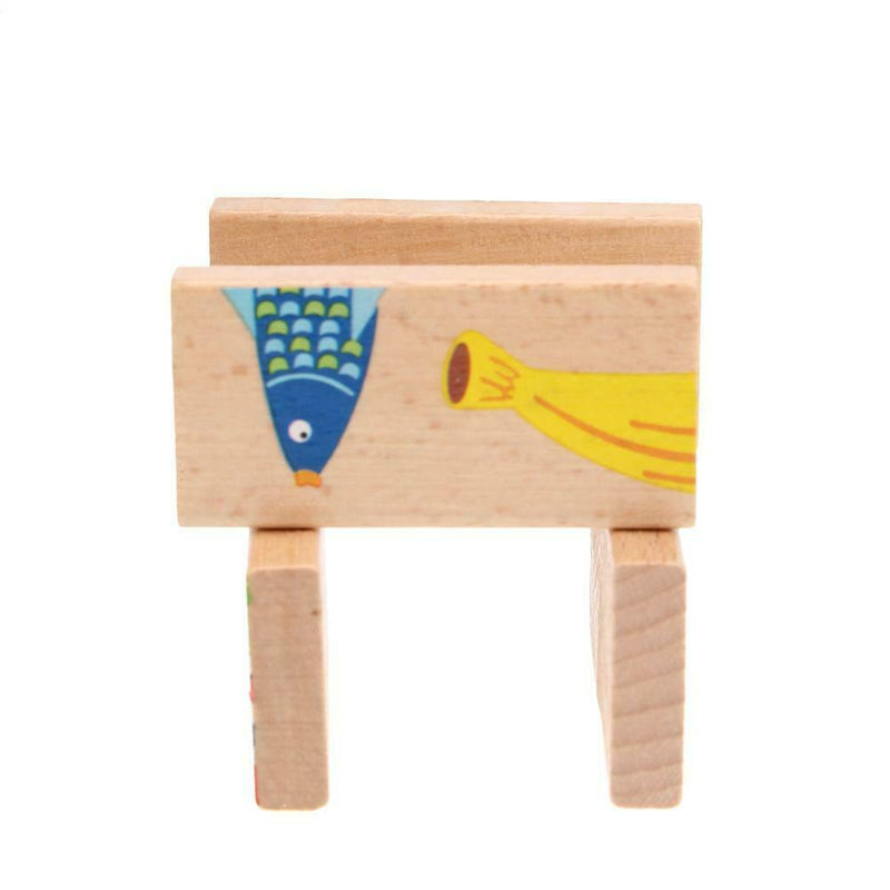 28pcs/Set Dominoes Wooden Puzzle Cartoon Montessori Educational Baby Toys K1B