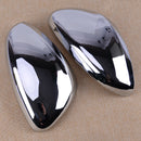 2pcs ABS Chrome Rearview Mirror Cover Caps Fit For Peugeot 2013-2017