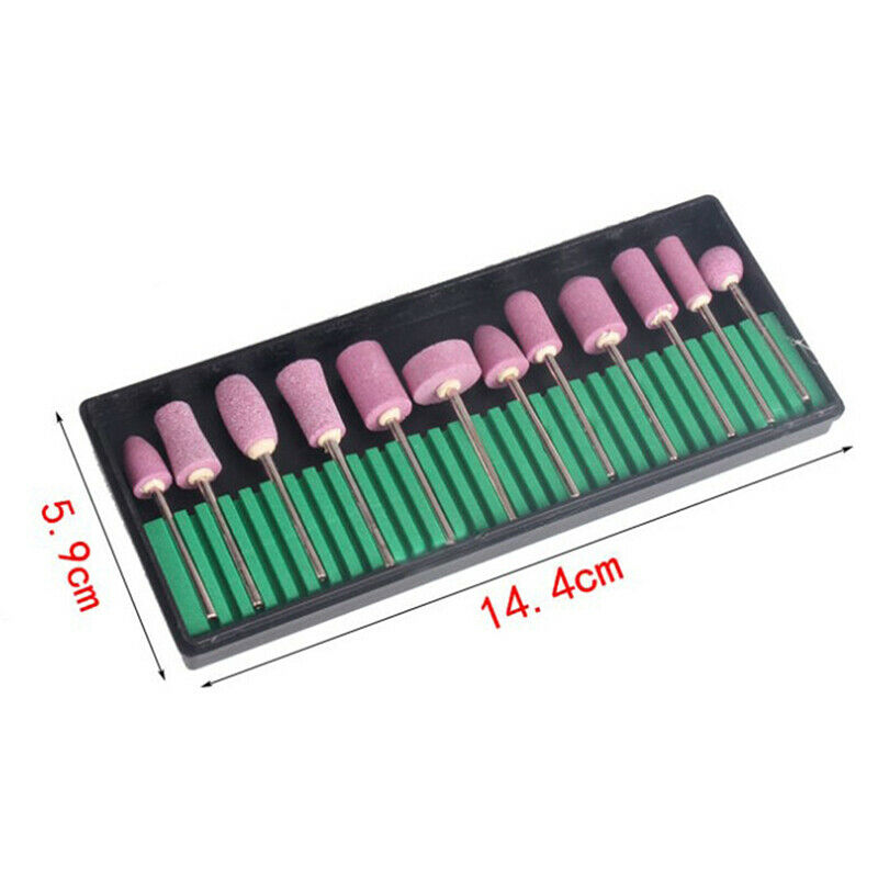 12 Nail Art Electric Drill Bits Replacement Manicure Pedicure Files Set Tool Hn