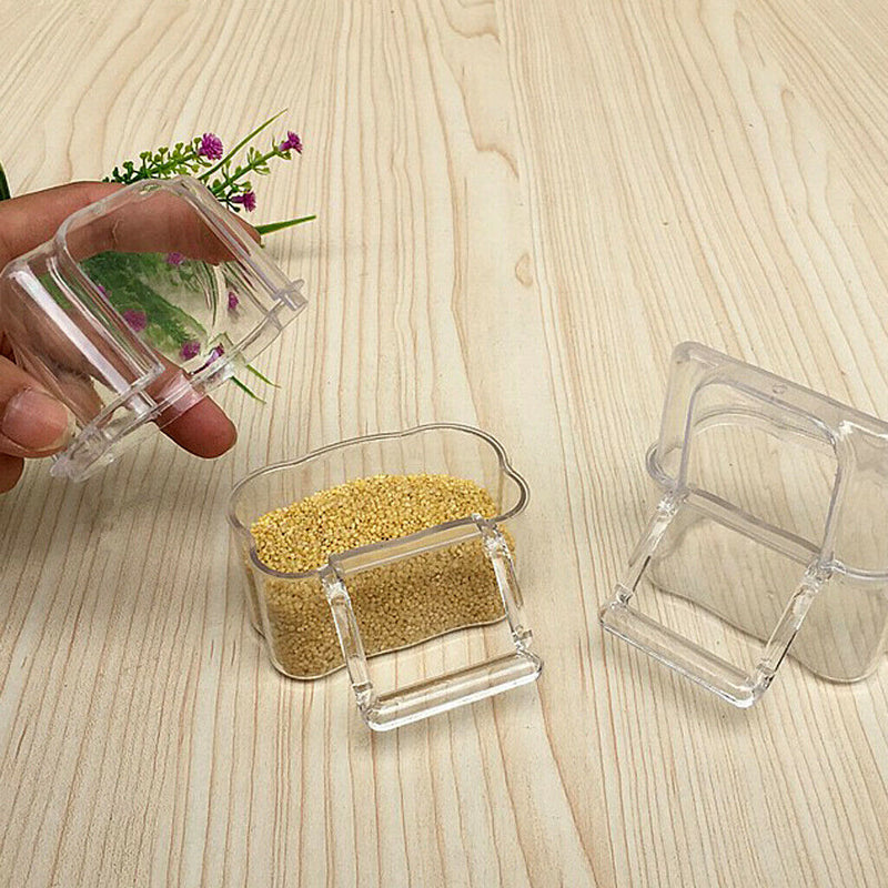 2 Pcs Bird Feeder Portative Transparent Nontoxic Bird Feeder for Small Pets