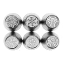 6pcs Stainless Steel Cake Fondant Embossed Nozzles DIY Home Baking Tool