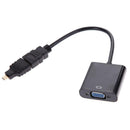 1080P Micro HDMI / Mini HDMI / HDMI to VGA Adapter with Audio(Blcak)