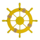 Wood Anchor Boat Ship Wheel Wall Plaque Nautical Beach Tropical Decor Yellow